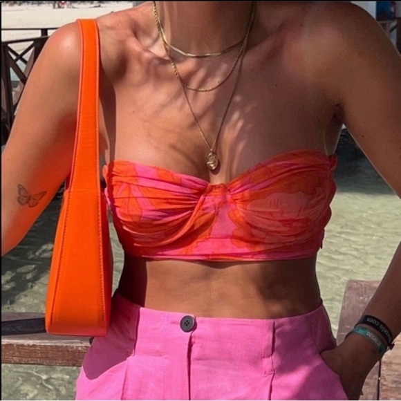 Zara mesh, floral corset top - Picture 1 of 6